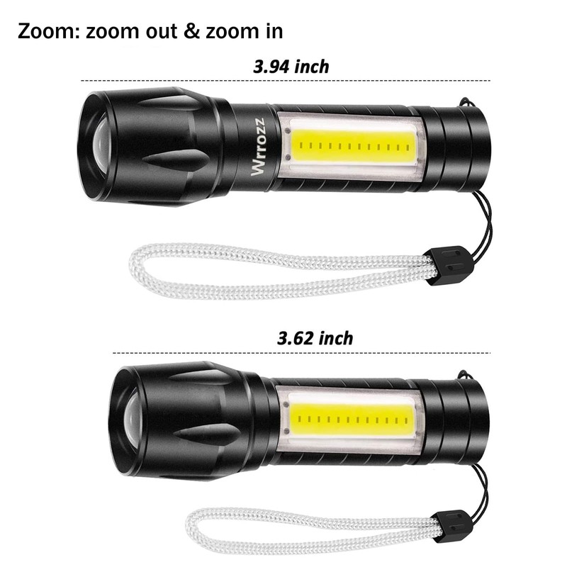 Wrrozz Led Flashlight Rechargeable USB Mini Torch Light, Ultra Brightest