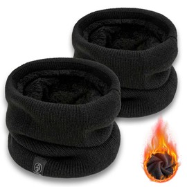 MOAZIFI Pack of 2 Winter Neck Tube Men and Women, Loop Scarf, Face Mask, Winter Loop Scarf, Men's Windproof Circle Loop Scarf, Fleece Scarf, Tube Scarf for Sports, Motorcycle, Bicycle, Skiing,