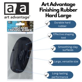 Art Advantage Finishing Rubber Large – 4.25" Hard Rubber Tool for Shaping, Smoothing, and Refining Clay, Pottery, Ceramics, and Sculpting Projects
