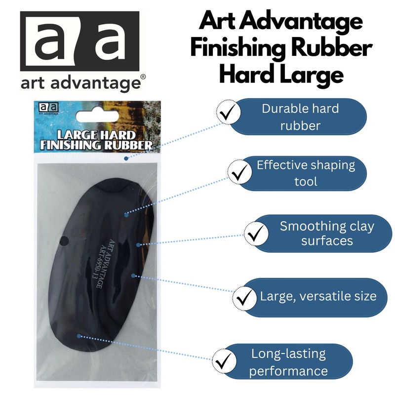 Art Advantage Finishing Rubber Large – 4.25" Hard Rubber Tool