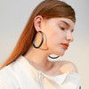 OOOPEL 4mm Thick Black Chunky Earrings Steling Silver Hoops Earrings