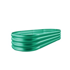 Land Guard Galvanized Raised Garden Bed Kit, Galvanized Planter Raised Garden Boxes Outdoor, Oval Large Metal Raised Garden Beds for Vegetables 4 x 2 x 1ft(1pcs) (Green)…