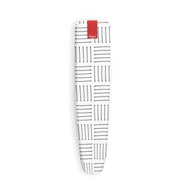 Rayen 24.2” x 8.5 Sleeve Ironing Board Cover | Elastic | Universal | Foam | 100% Cotton, White with Black Stripes