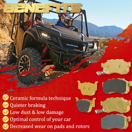 Heavy Duty Front & Rear Ceramic Brake Pad Set for 2014-2021 Honda Pioneer 700 / Honda Pioneer 700-4/2015-2021 Honda Pioneer 500#06435-HN8-016 06452-HL3-A00 06451-HL3-A00 (3 Sets)