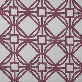 Kt KILOtela - Oeko-Tex Standard 100 Digital Print Half Panama Canvas Fabric, Width 280 cm, Choice of Length 50 in 50 cm, Geometric, Diamond, Garnet