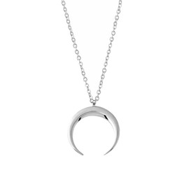 Kritz Women's Necklace Moon Gold or Silver – Pendant Crescent Moon with Adjustable Chain – Jewellery Fashion Gift for Women, Stainless Steel, Moon