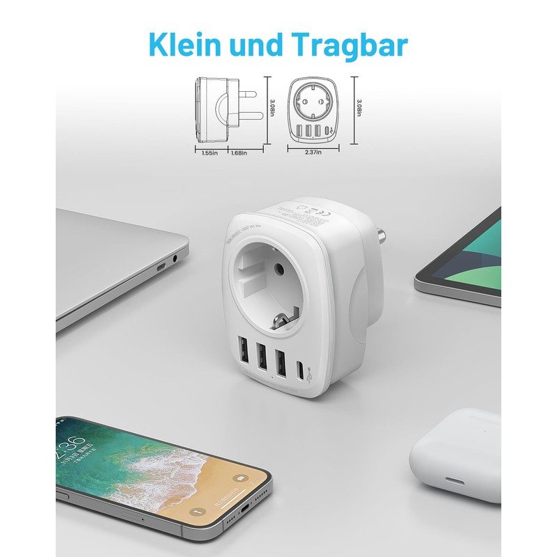 1PC Germany to South Africa Adapter, Travel Adapter Type M