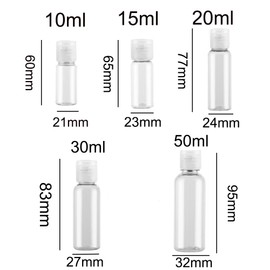24Pcs 15ml/0.5oz Clear Plastic Flip Cap Bottles Empty Squeeze Travel Bottles with Flip Cap Mini Refillable Travel Size Sample Containers for Lotion Shower Gel Toiletries