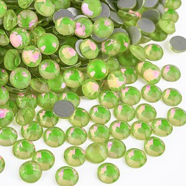 Blinginbox Rhinestones for Crafting,Flatback Rhinestones Glass Gems Stones Round Gemstones Non-Hotfix Crystal for Crafts Nail Decoration,Lemon Lime Crystal(6.4-6.6mm) SS30/288pcs