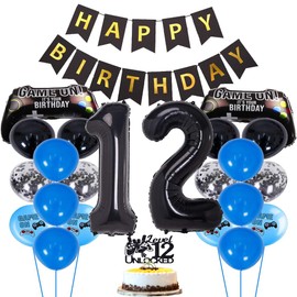 ZWWsullo Game Controller Balloons Party Decoration Birthday Boy 12 Years Video Game Birthday Decoration 12 Years Gaming Party Birthday Decoration 12 Years 12 Birthday Boy