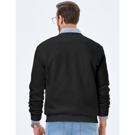 JMIERR Men's Crewneck Sweatshirt Casual Long Sleeves Sweatshirts Cotton Pullover Sweatshirt for Men, S, Black