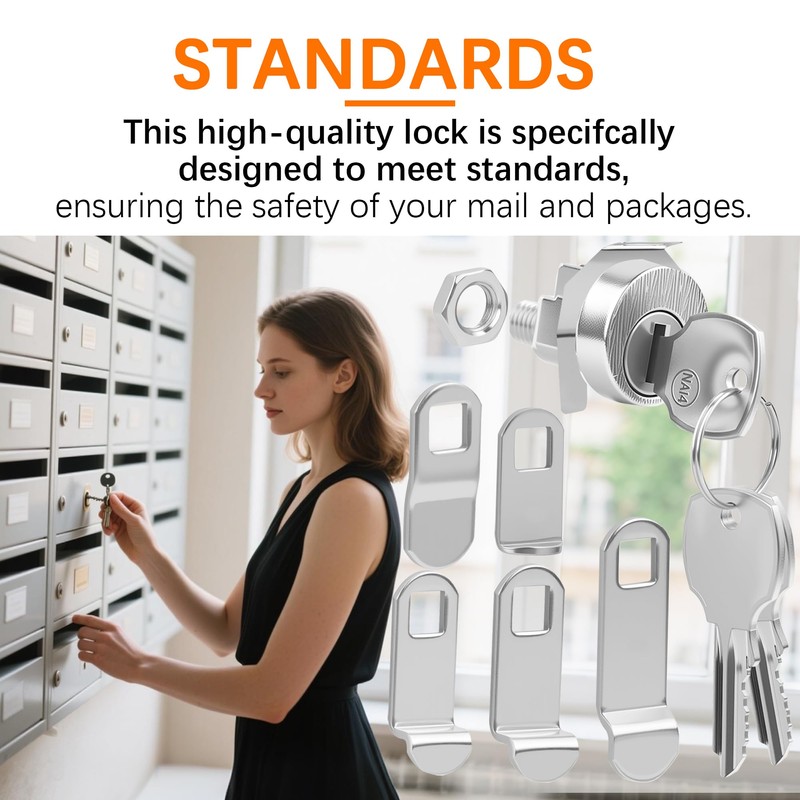 5 Pack L-1172C Mailbox Lock Replacement Includes 3 Keys Per