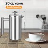 Meelio Small French Press Coffee Maker 600ml, Double-Wall Insulated French