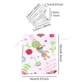 10 Pieces Nail Nippers in Transparent with 1 Drawstring Bag, Reusable Spring Nails Fixing for Nail Extension Nail Painting (Color : Transparent)