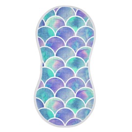 Moudou Purple Mermaid Muslin Baby Burp Cloths 1 Pack, Super Absorbent Soft Cotton Burping Rags Feeding Bibs for Newborn Boys Girls