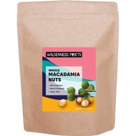Wilderness Poets, Raw Whole Macadamia Nuts - Fresh, Buttery, Unsalted, Unroasted - Bulk Size, Super Keto (32 Ounce - 2 Pound)