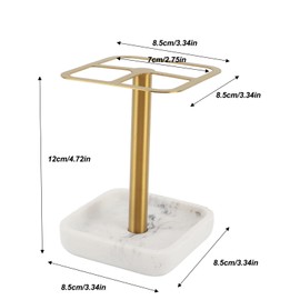 Toothbrush Holder Stainless Steel Bathroom Toothbrush Storage Organizer Toothpaste Holder Stand Rack for Bathroom Vanity, Countertops (Gold)