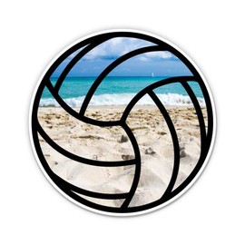 Squiddy Volleyball Beach Pretty - Vinyl Sticker for Car, Laptop, Notebook (4" Wide)