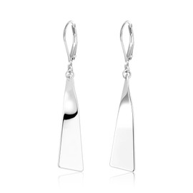 ALEXCRAFT Sterling Silver Dangle Earrings for Women Trendy Sterling Silver Drop Leverback Earrings for Women Hypoallergenic Long Bar Dangle Earring for Jewelry Gifts