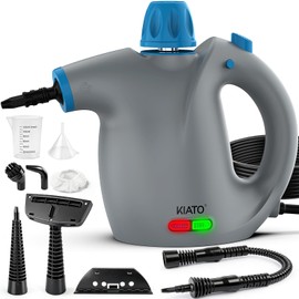 KIATO Handheld Steam Cleaner, Hand Held Steamer for Cleaning Home, Portable Pressurized Steamers for Upholstery Furniture Sofa Couch Floor Tile Grout Bathroom, Grey, SC23