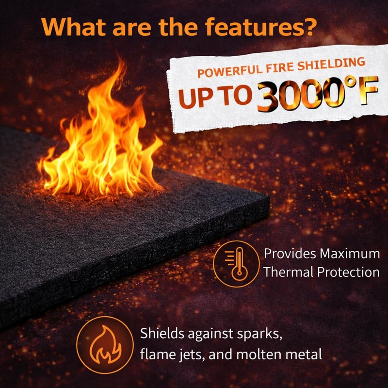 12"X12"X1/5'' Heat Shield Thermal Barrier Blanket Insulation Reflective Material High
