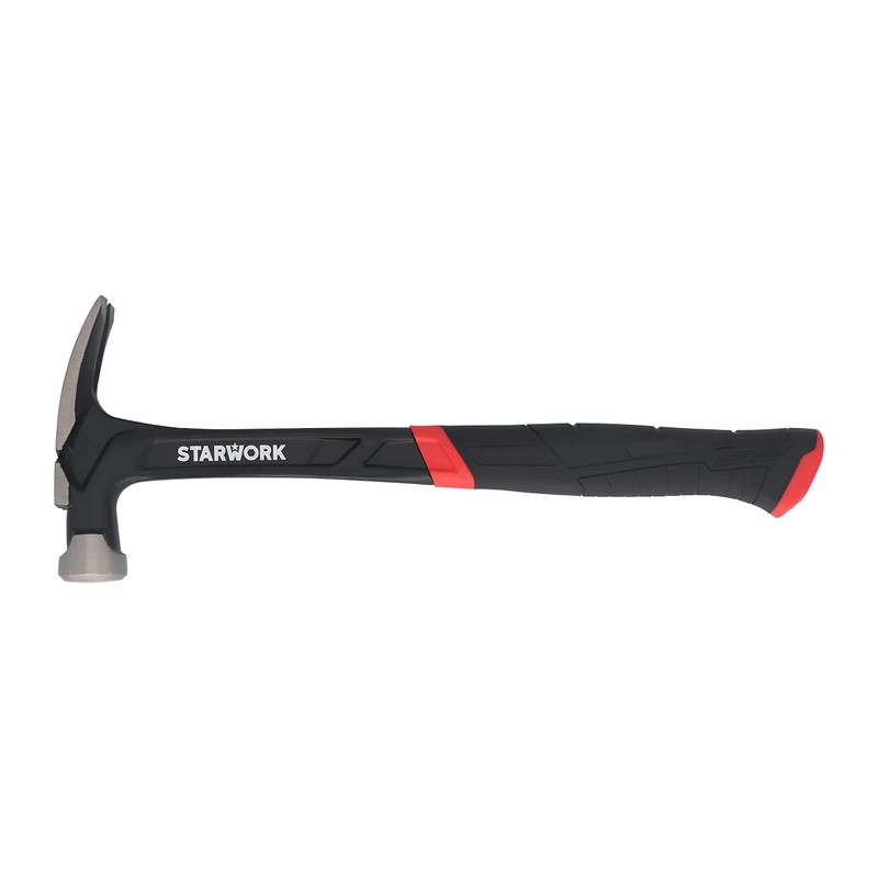 STARWORK One Piece Rip Hammer with Comfort Grip Handle for
