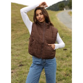 Zeagoo Womens Winter Puffer Vest Down Vests Outerwear With Pockets