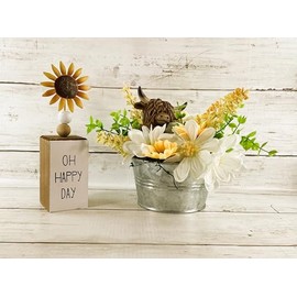 AGD Spring Decor -Oh Happy Day Daisy Sunflower Highland Cow 2pc Set
