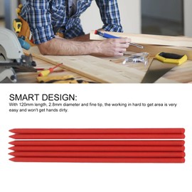 24 Pieces 2.8 mm Carpenter Pencil Refill, Durable Pencil Leads Graphite Woodworking Pens Refill Fixed Deep Hole Mechanical Construction Pens Replacement (Red)