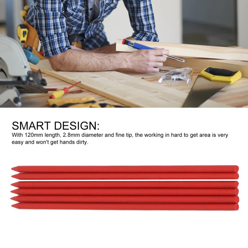 24 Pieces 2.8 mm Carpenter Pencil Refill, Durable Pencil Leads