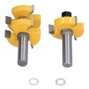 2Pcs Tongue Groove Router Bit T Shape 3 Teeth 2