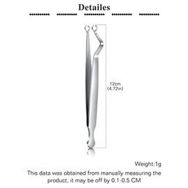 QWALIT Piercing Tweezers Ear Cartilage Earring Piercing Clamps Stainless Steel Piercing Tool for Precise Nose Tragus Helix Lip Belly Tongue Piercings Assistant Tool Multi-Purpose