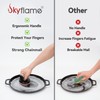 Skyflame Cast Iron Scrubber with Handle, Stainless Steel Chainmail Scrub,