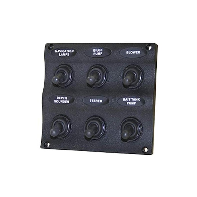 Unified Marine 50031297 SeaSense Wave Design 6 Gang Switch Panel,