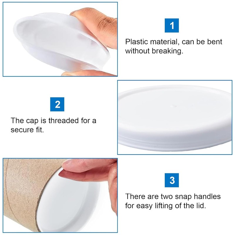 INCREWAY 24PCS Cardboard Shipping Tube End Caps 51mm Mailing Tubes