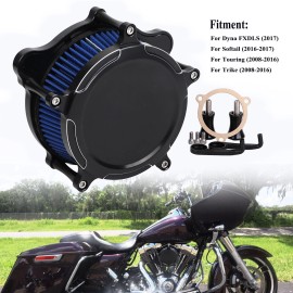 Unbranded Air Cleaner Blue Intake Filter Kit For Harley Electra Glide Classic FLHTC FLHT