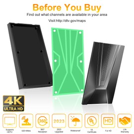 Upgraded TV Antenna for Smart TV, 420 Miles Range Amplified HDTV Digital Antenna for TV and All Older TVs, Indoor Outdoor Amplified TV Antenna - Support 4K 1080P, Signal Booster/32ft Coax Cable