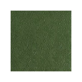 Ambiente - Cocktail Napkins - Elegance - Embossed - 25 x 25 cm - Pack of 15 (Dark Green/Dark Green - 4939)