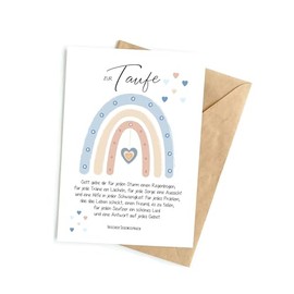 Gl√ºckwunschkarte zur Taufe mit Umschlag. Taufkarte Grusskarte Karte Motiv Arche f√ºr jungen und M√§dchen (KT_002B)