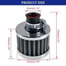 GOIRTUTSS Silver Predator 301cc 420cc Cylinder Head Cover Air filter for CT200U CT200U-EX Mini Bike Go kart MB200 BAJA Warrior,For Honda GX160 GX200 168F 5.5/6.5HP Engine