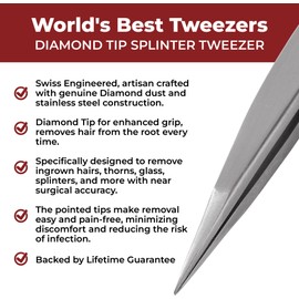 World's Best Tweezers Diamond Tip Tweezer (Professional)