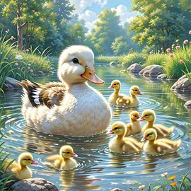 CSZPPQAF Diamond Art Kits for Adults Beginner,Cute Duck 5D Diamond Painting Kits for Adults, DIY Full Drill Diamond Dots Gem Painting for Home Decor 13.78x13.78 Inch