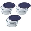 Pyrex 7200 2-Cup Glass Bowl & 7200-PC Dark Blue Lid