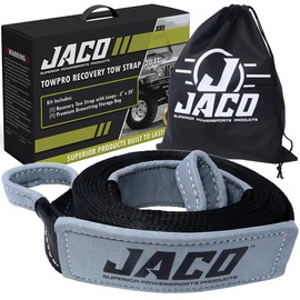 JACO 4X4 TowPro Recovery Tow Strap - 3 inch x 20 ft | Off Road Towing Rope (31,542 lbs)