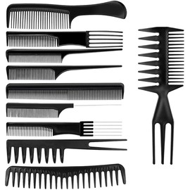 10 Pack Hair Combs Set, Hair Care Comb Anti Static Coarse Fine Toothed Tail Teasing Waves Pick Combs Professional Hairdressing Hair Comb for Hair Stylists Barbers Salon