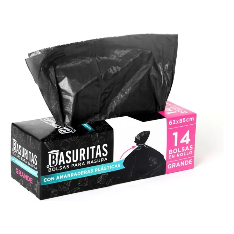 Pack 40 Bolsas De Basura Medianas Y 28 Grandes Basurita,