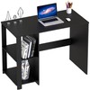 SHW 38-Inch Home Office Computer Desk with Shelves, Black