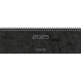 BRUNNEN Landscape Appointment Book Model 777 (2025), 2 Pages = 1 Week, 326 × 102 mm, 112 Pages, Cardboard Cover, Black