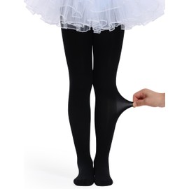 Yitoco Girls Tights for Ballet Dance School Students Super Soft Stockings Leggings (Toddler/Kids), 1 Pairs - Black, 3-4T
