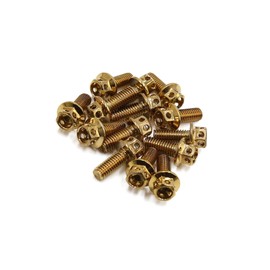 PARSLUCK 14pcs Gold Tone M6 x 15 Motorcycle Stainless Steel Titanium Plated Hexagon Bolts Clips Screws Stable